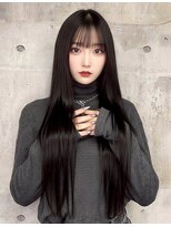 スターズ 柏(STARS)&nbsp;髪質改善 ストレート 前髪カット 黒髪 スーパーロング 艶髪 20代