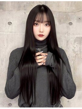 スターズ 柏(STARS) 髪質改善 ストレート 前髪カット 黒髪 スーパーロング 艶髪 20代