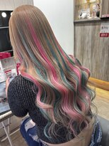 ヘアーグランデシーク(Hair Grande Seeek)&nbsp;ギャルStyle【ミルクティー×ピンクターコイズ】