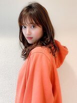 アフロート ディル(AFLOAT D'L)&nbsp;◎大人かわいい/前髪/ココアブラウン/フリンジウェーブ/艶カラー