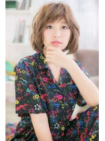 ミック ヘアアンドメイク アップ 駒込店(miq Hair&Make up)&nbsp;くせ毛風ラフニュアンスマロンベージュボブレイヤーb1