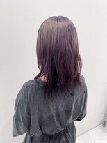 ハイブ 金沢(Hive)&nbsp;グラデーションデザインカラーグレーパープルブリーチ一回