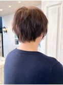 福山Caary40代50代小顔補正立体カットショートヘア.ショートボブ