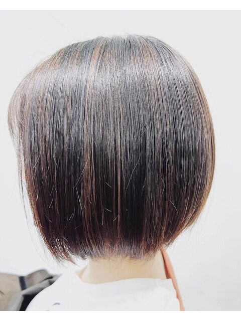 艶髪×ナチュラルボブ/ラフ/暖色系カラー/うるツヤ◎30代40代