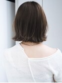 ◯ぱっつん前髪流し前髪鎖骨ミディアムボブ耳かけボブパーマ小顔