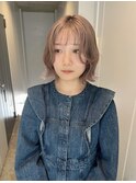 ペールベージュ/ココアベージュ/大人ガーリー/ボブアレンジ