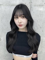 ビューブルー 亀戸錦糸町(VIEW BLUE)&nbsp;美髪カールブルーブラック韓国レイヤーロングセミディ顔周り前髪