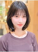 ナチュラルボブ前髪ありイメチェン20代30代40代50代ショートボブ