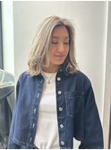 ホワイトミルクティーブロンド　白髪ぼかし