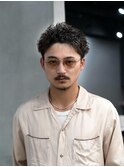 渋谷緩めスパイキーパーマルーズショートメンズショート