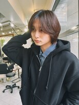 =メンズボブ/フェザーパーマ／MEN’S HAIR/ブルーブラック