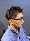 ビジネスツーブロック アップバング 束感スパイキーショート