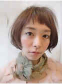 エアリーショートボブ　オン眉フェアリー　