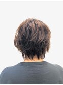 小顔/無造作ウェーブ/ショート/デジタルパーマ/40代50代/暖色系
