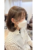 韓国スタイル、似合わせカット、サイドバング、オリーブベージュ