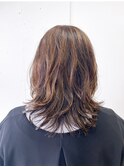 ハイライト セミロング レイヤースタイル 20代 30代 40代