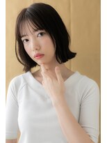 モッズヘア 越谷(mod's hair) 黒髪アッシュブラック大人ガーリー外ハネボブY越谷20代30代40代