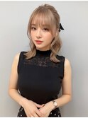 ベージュグレー黒髪レイヤーくびれヘア小顔10代20代30代40代