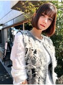 ACE横浜　シースルーバング×ミニボブ×シアベージュ
