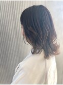 イメチェンハッシュカットフルバングレッドブラウン