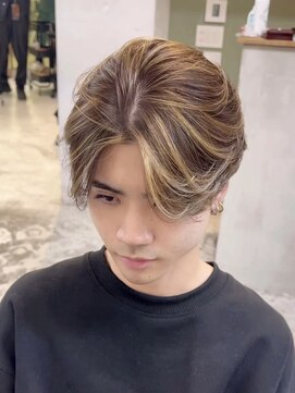 ミラリー トウキョウ(Mirareee Tokyo) メンズハイライト/センターパート/メッシュキャップハイライト