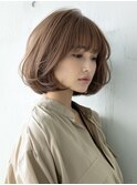 ☆ホワイトグレージュミニウルフデジタルパーマチェリーブラウン