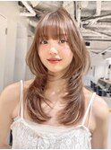 レイヤーカットミディアムレイヤー顔周りレイヤーロングレイヤー