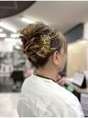 ヘアセット/夏のヘアアレンジ/結婚式お呼ばれスタイル/アレンジ