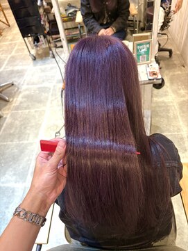 髪質改善カラー×パープルアッシュ
