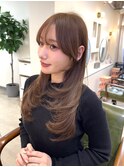 レイヤーカット/顔周りカット/マロンベージュ