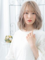 プリモカ 綾瀬(primoC) 綾瀬/髪質改善/ホワイトブロンド!ミディアムレイヤーボブパーマd