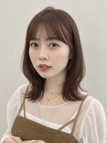 ナミ ギンザ(NAMI ginza)&nbsp;ロブレイヤー/前髪カット/似合わせ/外はね/マロングレージュ