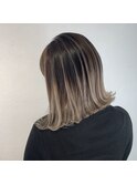 コントラストバレイヤージュボブ