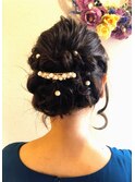 ボブヘアアレンジゆるかわアップ