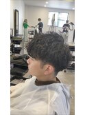 20代30代韓流☆ツイストパーマショートマッシュアッシュブラック