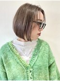 【FOLK】透明感アッシュベージュ☆似合わせ切りっぱなしボブ♪