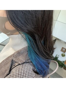 ディードットログ 大和西大寺店(D.Log) ブルーイヤリングカラーショートボブ/インナーカラー