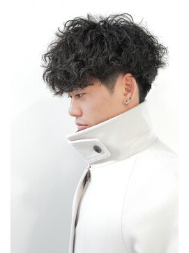 モリゲン フェローシップ レグ(MORIGEN fellowship REGU) メンズマッシュパーマアッシュブラックツーブロック0202