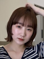 エニ 自由が丘(ENi)&nbsp;黒髪/グレーベージュ/レイヤーロング/前髪パーマ[自由が丘駅]