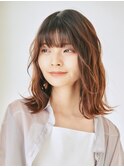 外ハネS字ウェーブミディアム