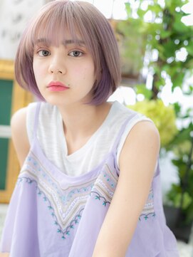 カバーヘア ブリス 志木南口駅前店(COVER HAIR bliss) 大人ガーリーハイトーンカラー耳かけ小顔ボブh3志木10代20代30代