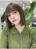 A23韓国ヘアー切りっぱなしボブダブルカラーグレージュカラー