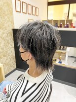 デザイニングヘアードゥ(designing hair Deux)&nbsp;メンズメッシュハイライトショートウルフ　【メンズウルフヘア】