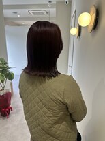 ルーム(room)&nbsp;ワインレッド×ぱつっとボブ