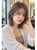 ミディアムレイヤー髪型20代30代40代前髪あり前髪なし丸顔南浦和