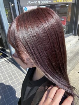 アローズ 荒尾店(arose) 20代30代ブリーチなし大人可愛いゆるふわラベンダーピンクカラー