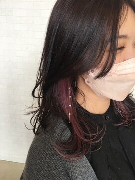 ヘアーリゾート ラウレア(Hair Resort LAULEA) イヤリングカラー×ピンク