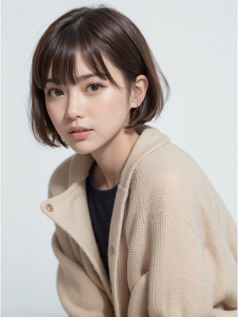 大人可愛い小顔前下がりボブ×ナチュラルボブ×ミニボブ20代30代