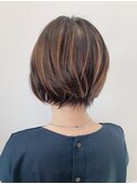 【佐藤哲朗】白髪ぼかしハイライト×丸みショートレイヤー
