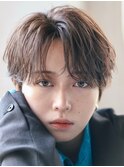 韓国マッシュパーマニュアンスパーマセンターパートショート